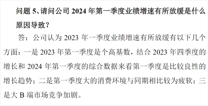 （图片来源：2024年4月28日投资者活动记录表截图）