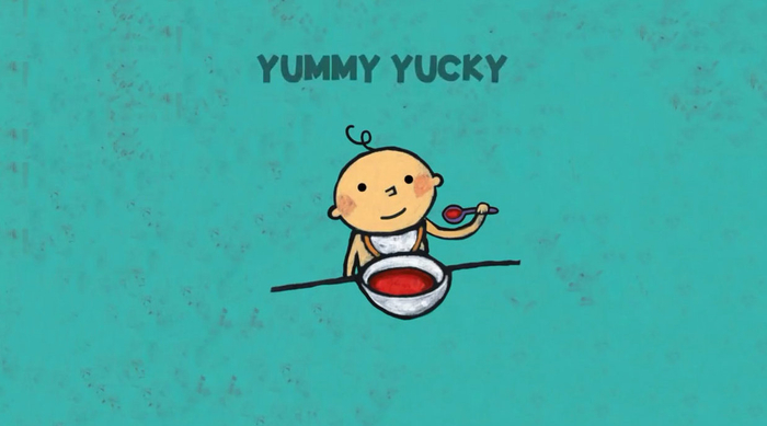 早啊姐妹们,分享一个很有意思的动画给大家,名字叫《yummy yucky》