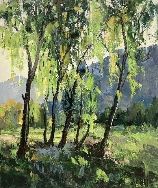 油画家梁静在中俄文化年艺术展中展现独特风采