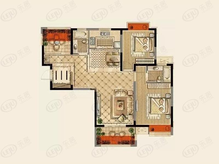 六合荣鼎幸福城户型图公布 83~118㎡约12500元/㎡