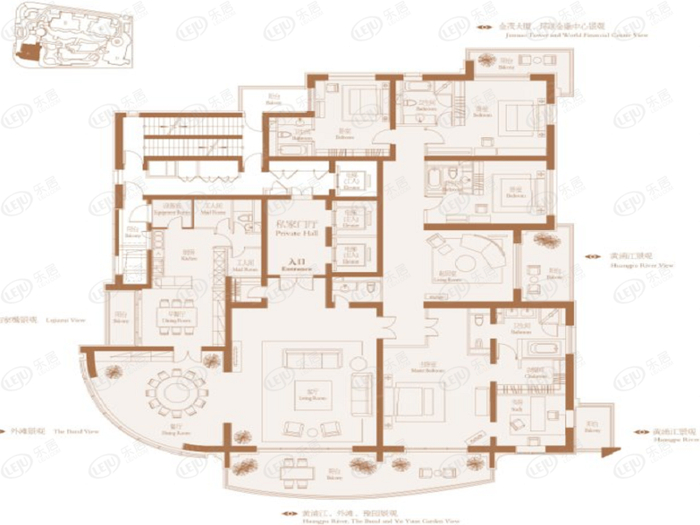浦东汤臣一品户型图公布 597㎡约270000元/㎡