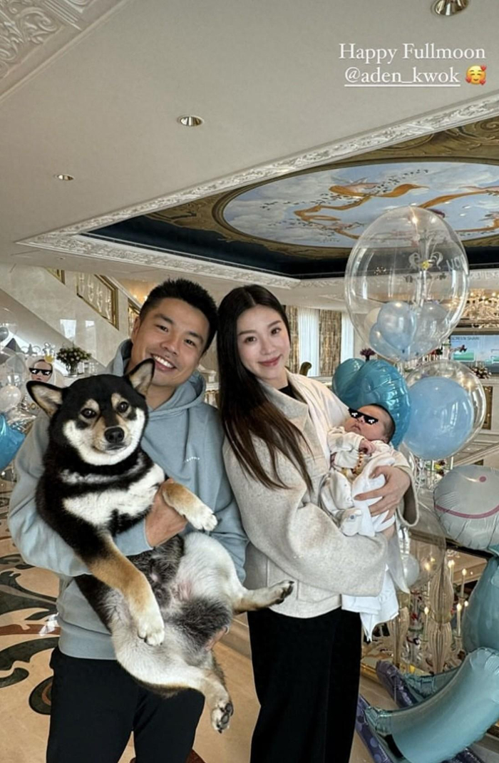 郭浩泉的妻子江钰琪在社交平台上晒出了为儿子庆祝满月的照片.