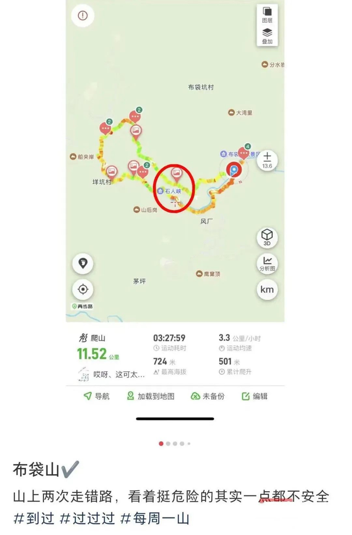 网友发布的徒步地图