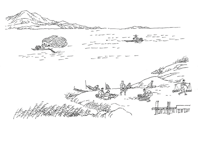 出没风波里.君看一叶舟,但爱鲈鱼美.