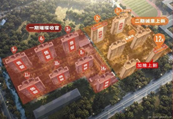 招商璀璨璟园鸟瞰效果图，具体以实际交付为准