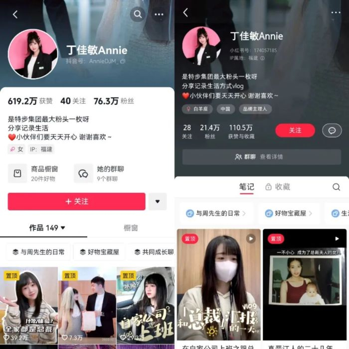 图源：抖音、小红书app