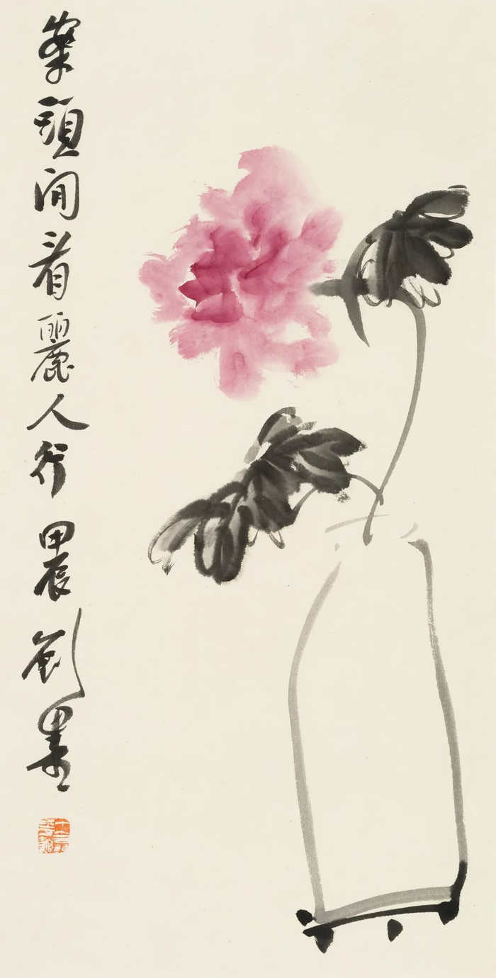 刘墨  案头闲看丽人行  33cm×66cm刘墨  花开月上迟艺术家简介刘墨