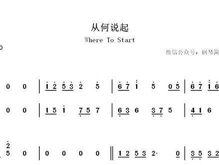 《从何说起 陈奕迅》钢琴曲简谱演奏!