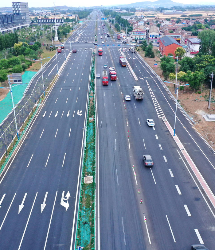 国道章丘段改扩建通车在即,新路宽阔大气景观漂亮|淄博市|章丘|济南市