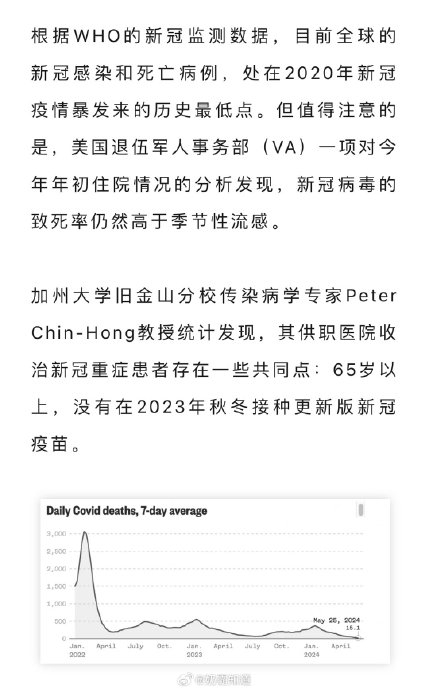 家里有老人的,建议密切关注一下中国国家疾控局的信息