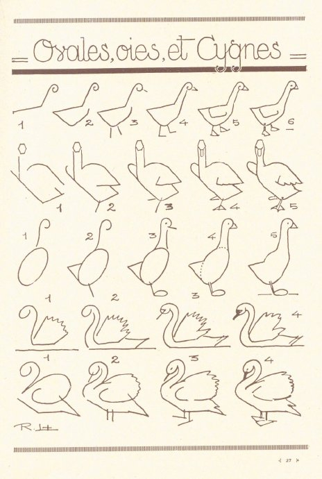 珍藏分享:1931年的动物简笔画过程稿
