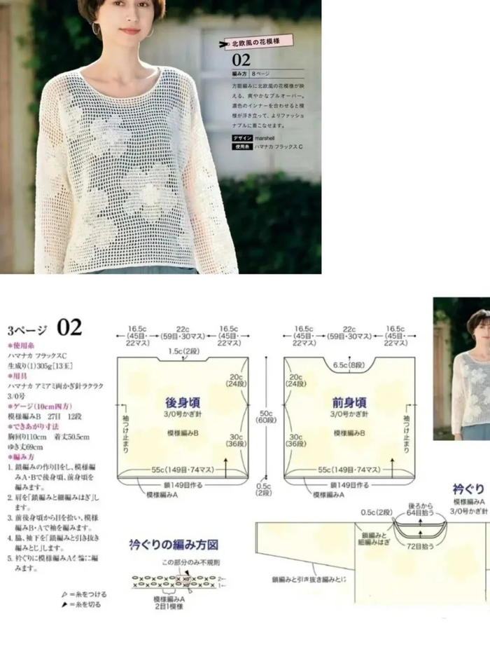 花儿朵朵开,宽松舒适的云清网格钩衣(附图解)|网格|前片|钩针_新浪