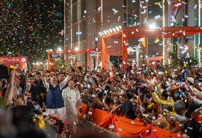 当地时间2024年6月4日，根据初步计票结果，印度执政党印度人民党主导的全国民主联盟在人民院（议会下院）选举中获胜。