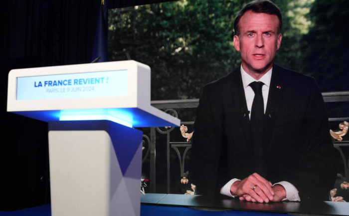 ▲马克龙发表电视讲话