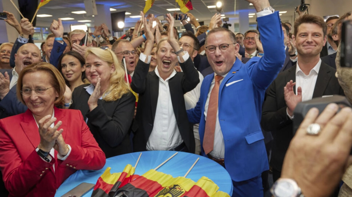 ▲德国选择党欢庆胜利