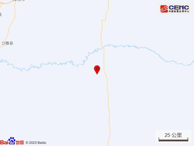 新疆巴音郭楞州尉犁县发生50级地震