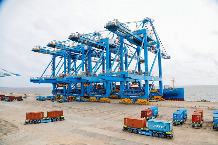 北部湾港钦州自动化集装箱码头。广西自贸试验区钦州港片区管委会供图