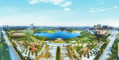 中国十九冶承建的泸县市政基础设施PPP项目龙湖湿地公园工程。