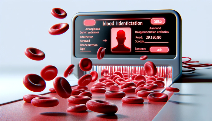 红细胞身份识别系统示意图（图片来源：AI 合成）