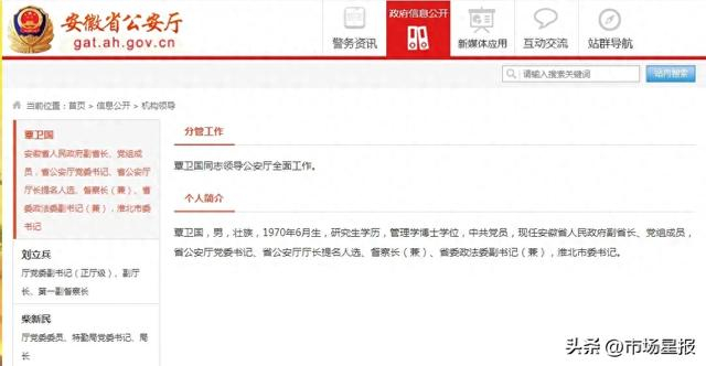安徽省公安厅网站截图