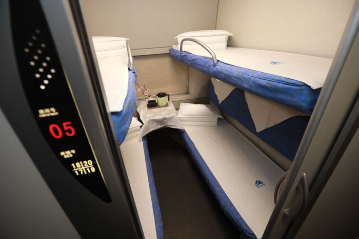 京港间动卧列车内部环境。中国铁路北京局供图