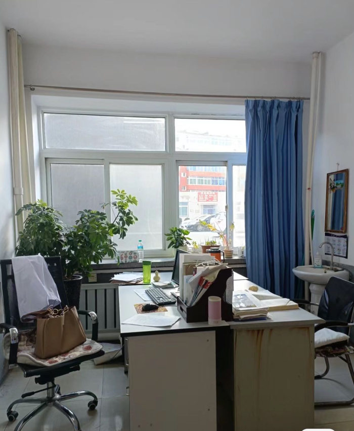 唐筱妍的办公室。她每天上班第一件事是浇绿植。（图/受访者供图）