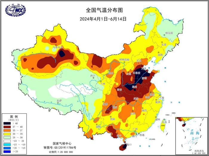 全国夏季气温分布图图片