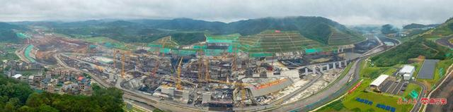 建设中的平陆运河马道枢纽全景