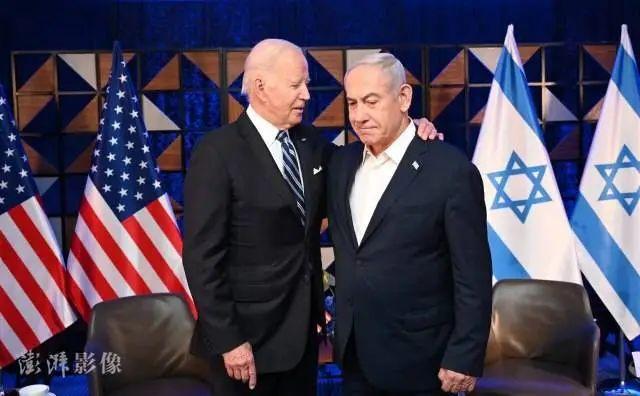 资料图：美国总统拜登和以色列总理内塔尼亚胡（澎湃影像）