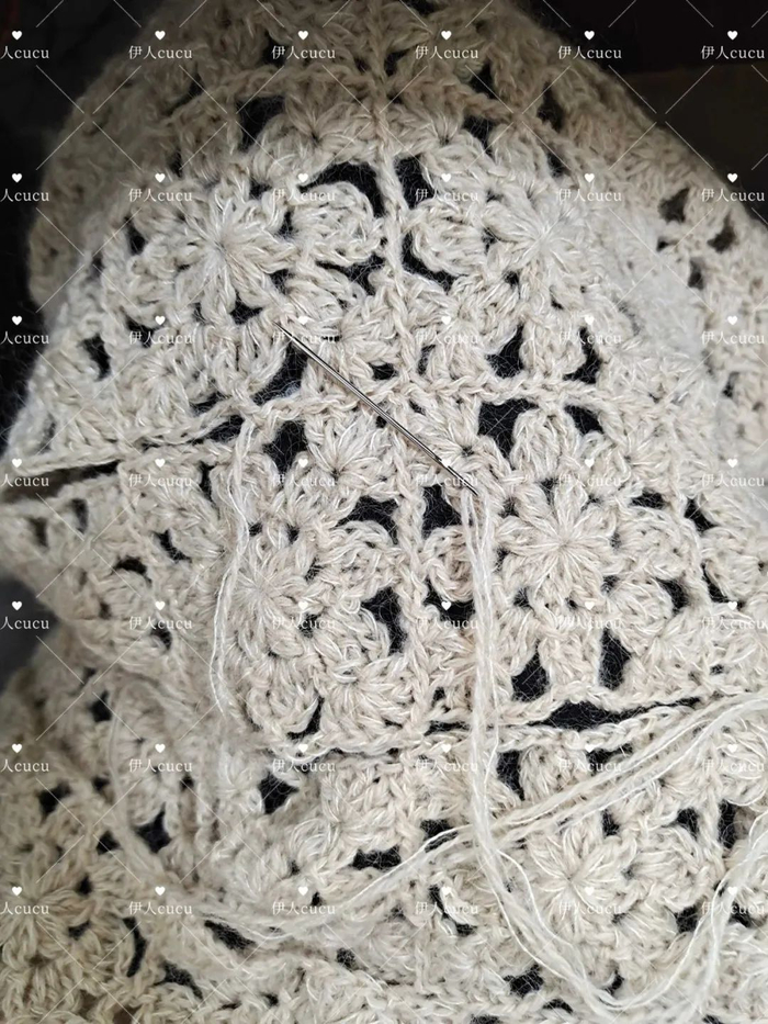 温柔百搭的慵懒风钩针拼花衣(附教程)