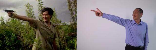 罗开明，32岁（左）和62岁（右）时的照片 