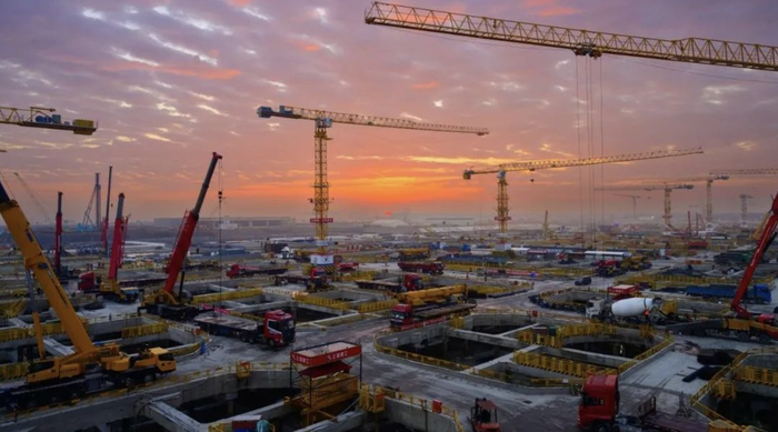 浦东机场四期扩建工程。图片来源：上海机场