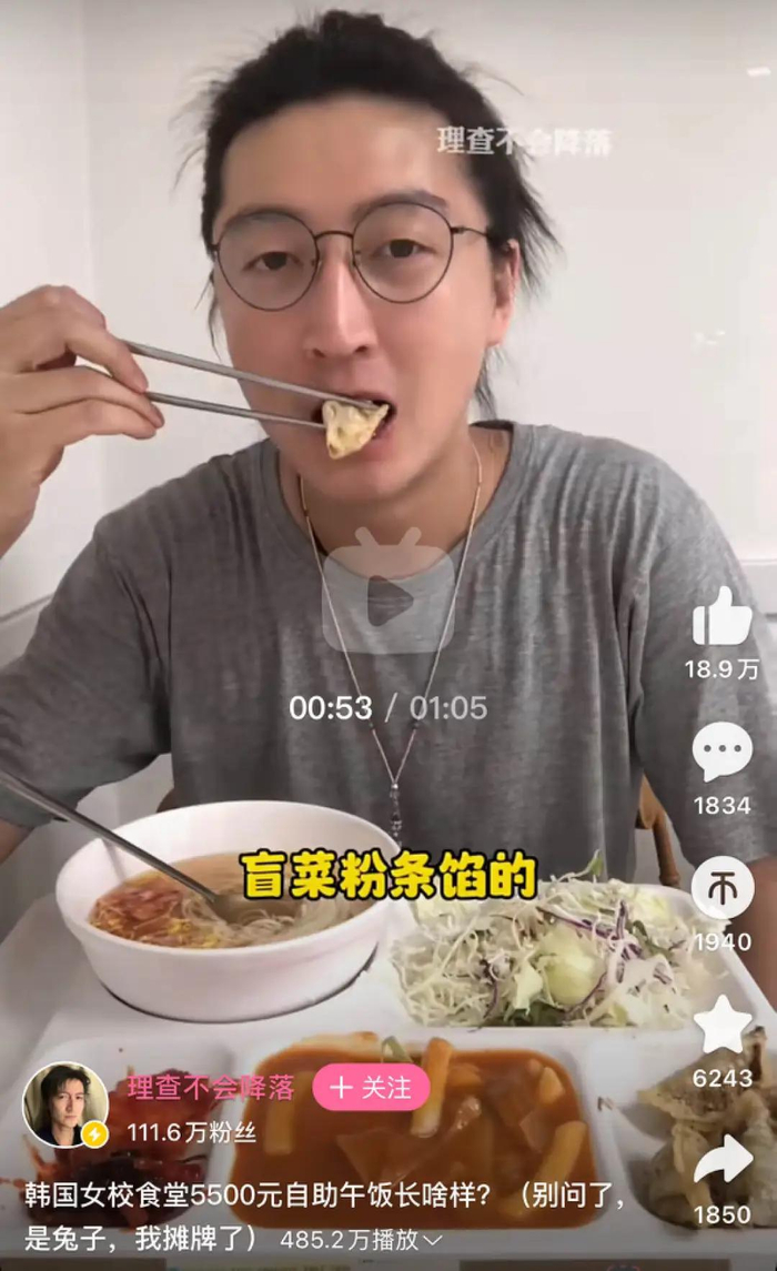 粉条陷的饺子,年糕,蔬菜冷面,泡菜,草料.