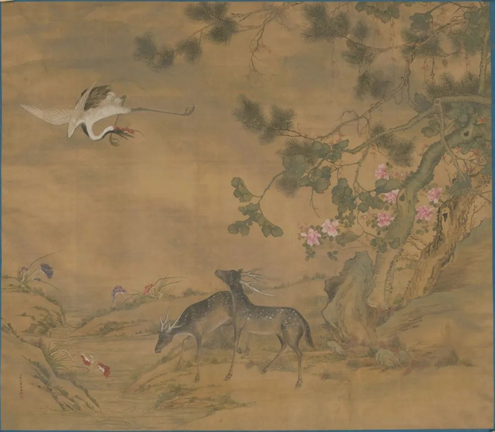 图五 陈兆凤《鹤鹿图》贴落