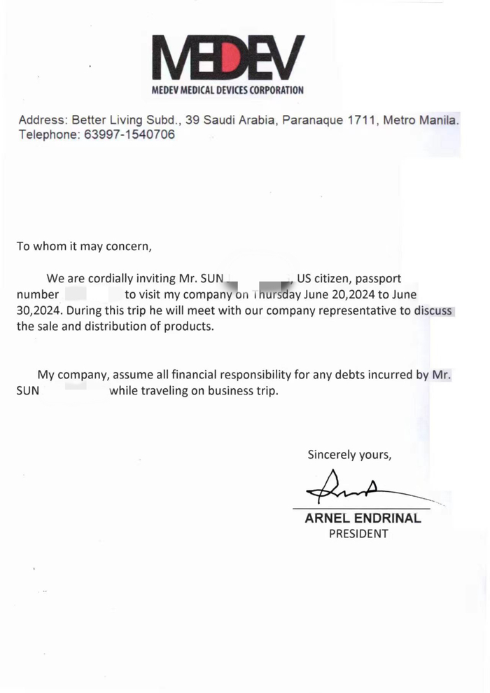 孙某收到的邀请函。受访者供图