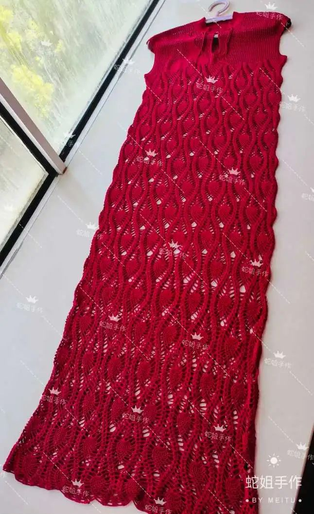 显瘦又高级的菠萝花孔雀长裙(附图解)