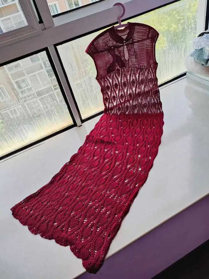 显瘦又高级的菠萝花孔雀长裙(附图解)