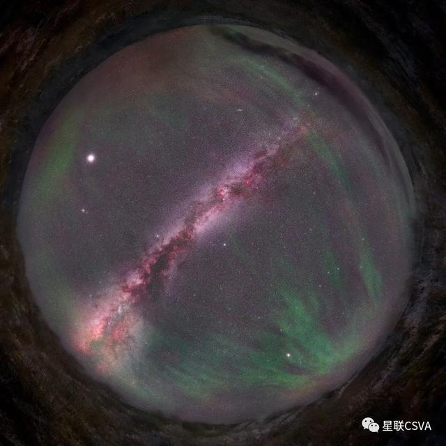 ▲由于四周没有光污染，银河和气辉更为明显。星联CSVA摄影师李经纬，于内蒙古赤峰市乌兰布统草原拍摄的“上帝之眼”。