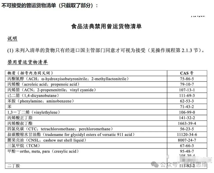 不可混用的物品清单