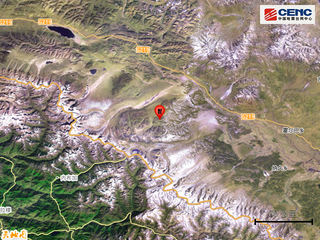 西藏日喀则市仲巴县发生3.1级地震