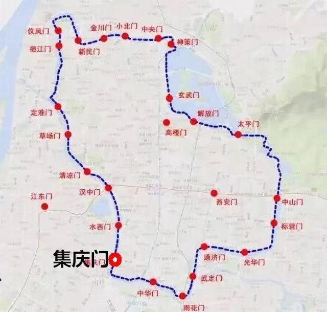 南京古城门古城墙地图图片