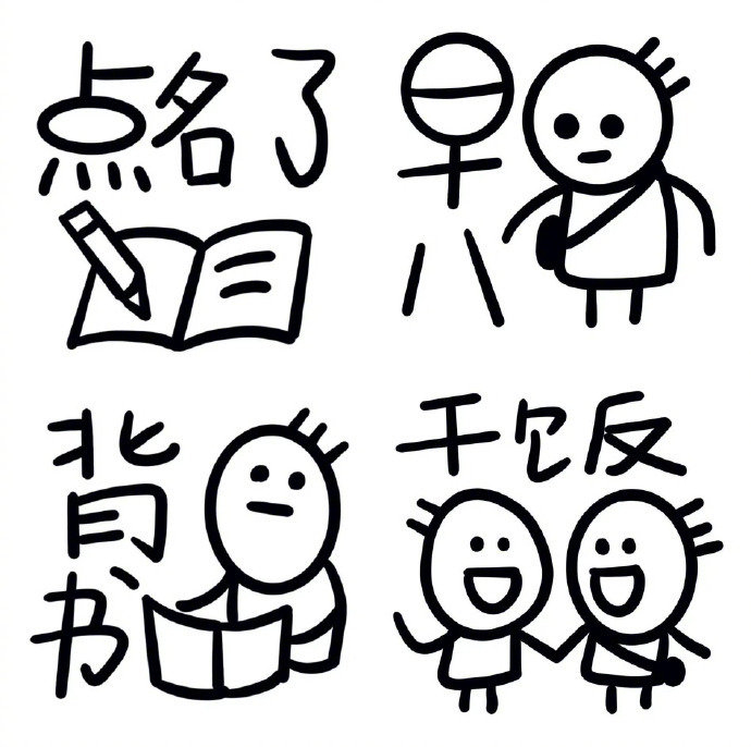 有趣的简笔画手帐小表情!