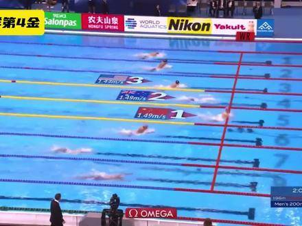 中国覃海洋在200米蛙泳中狂飙夺冠,刷新世界纪录!