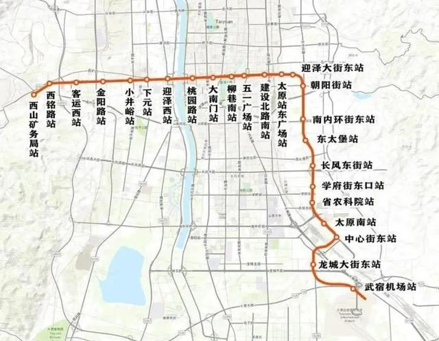 太原市一号地铁线路图图片