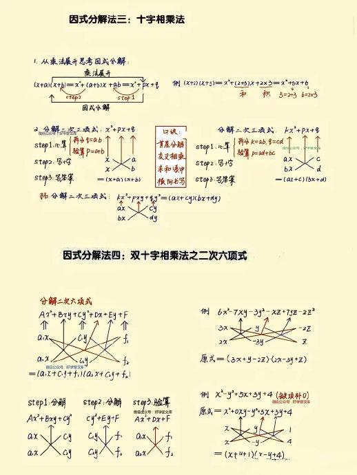 因式分解在初中常见的方法主要是 提取公因式法