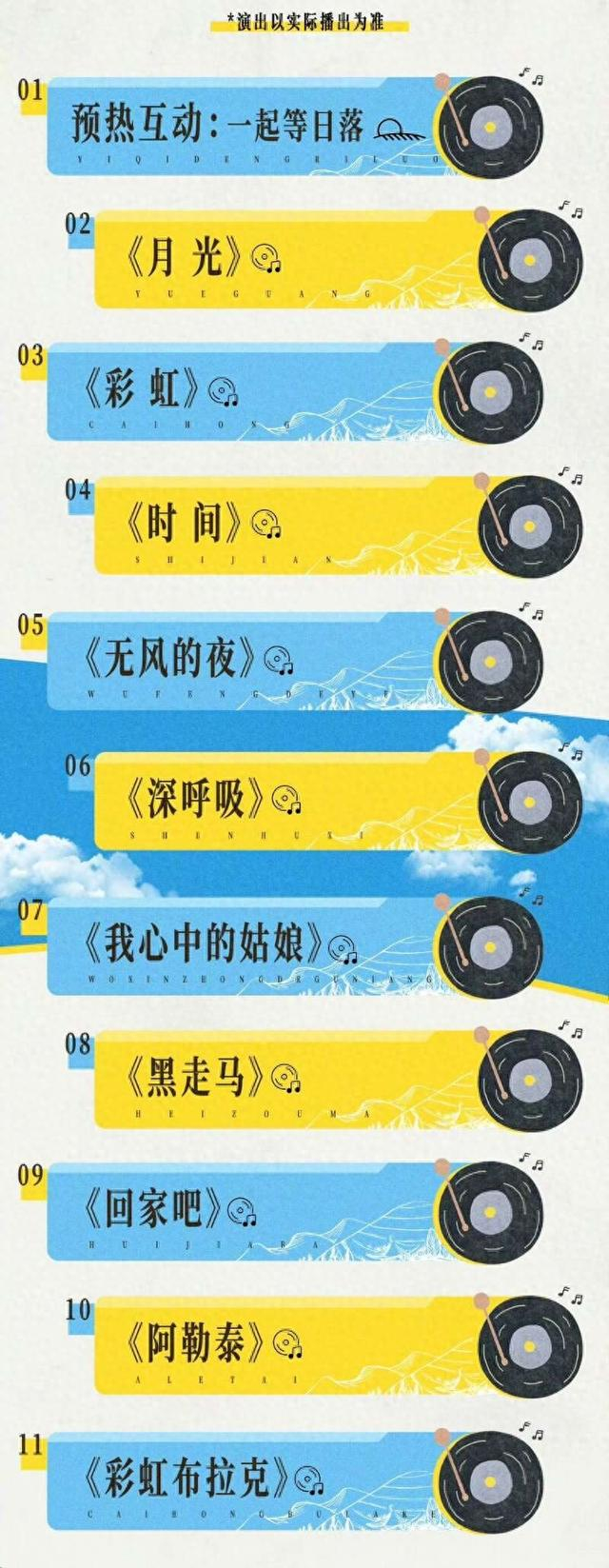 音乐节歌单。主办方供图