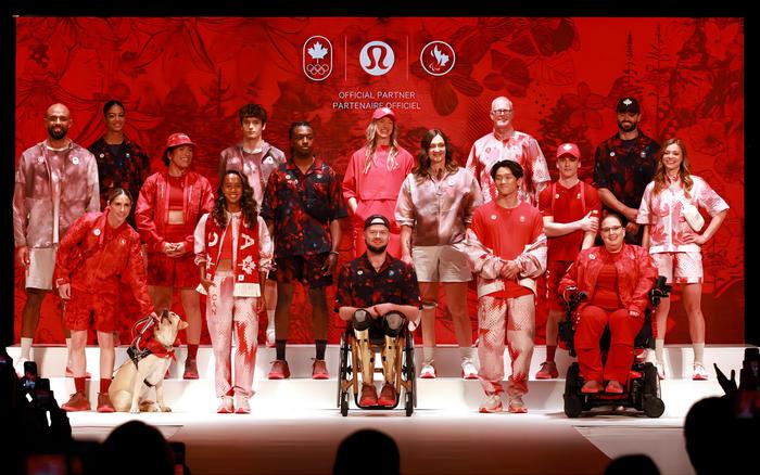 当地时间2024年4月16日，加拿大多伦多，巴黎奥运会倒计时100天，加拿大代表团发布官方服饰。