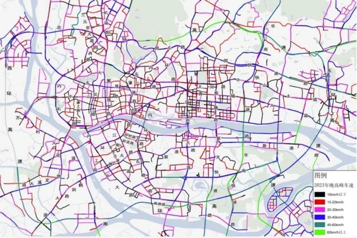 2023 年核心区道路车速分布