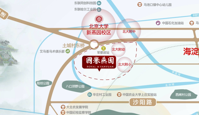 国誉燕园周边名校区位图