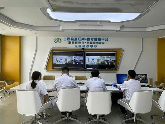 　　天津市蓟州区医生采用远程医疗助力群众健康。受访者供图